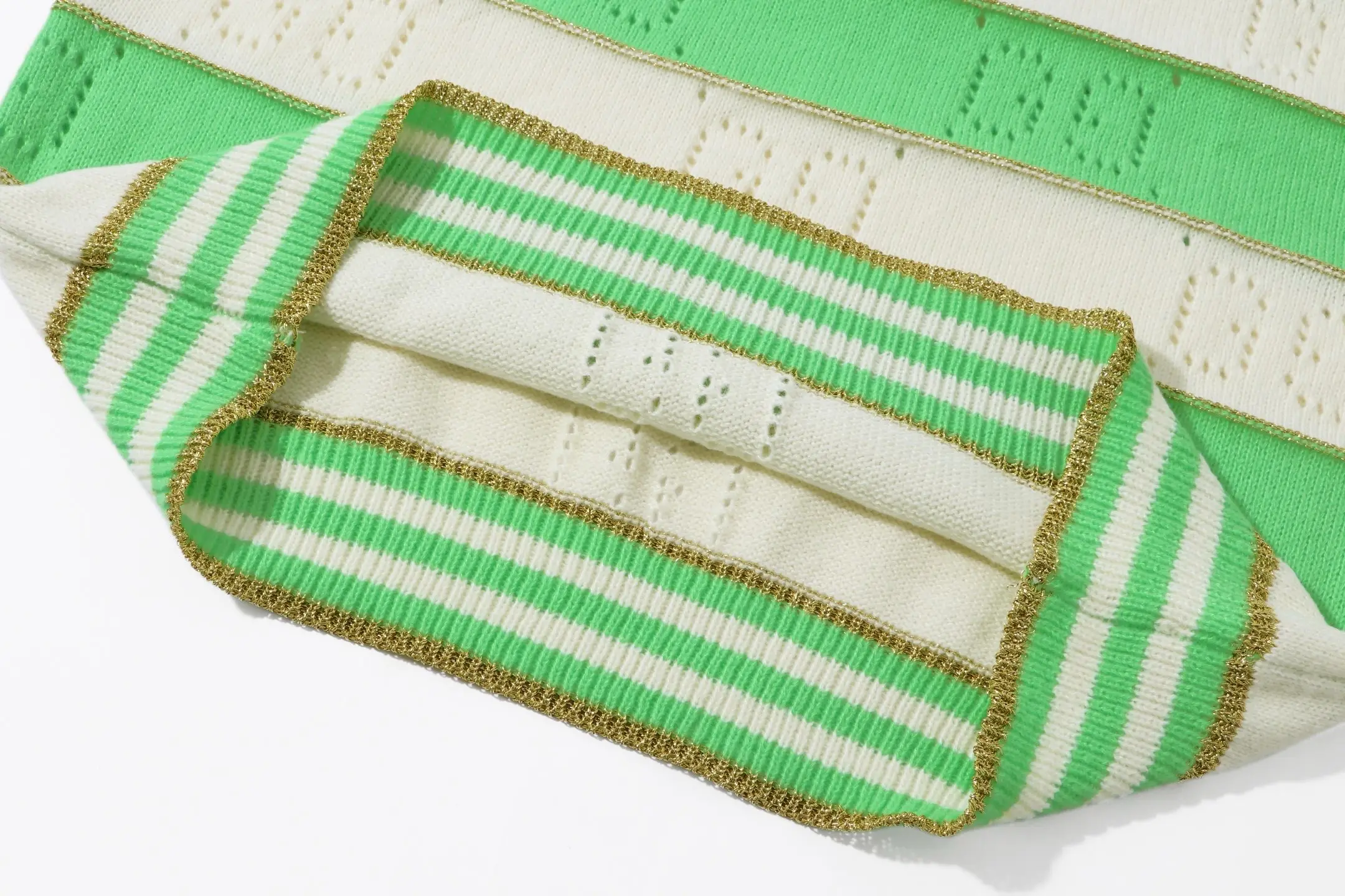 GG Perforated Striped Knit Sweater D20022132 — view 7
