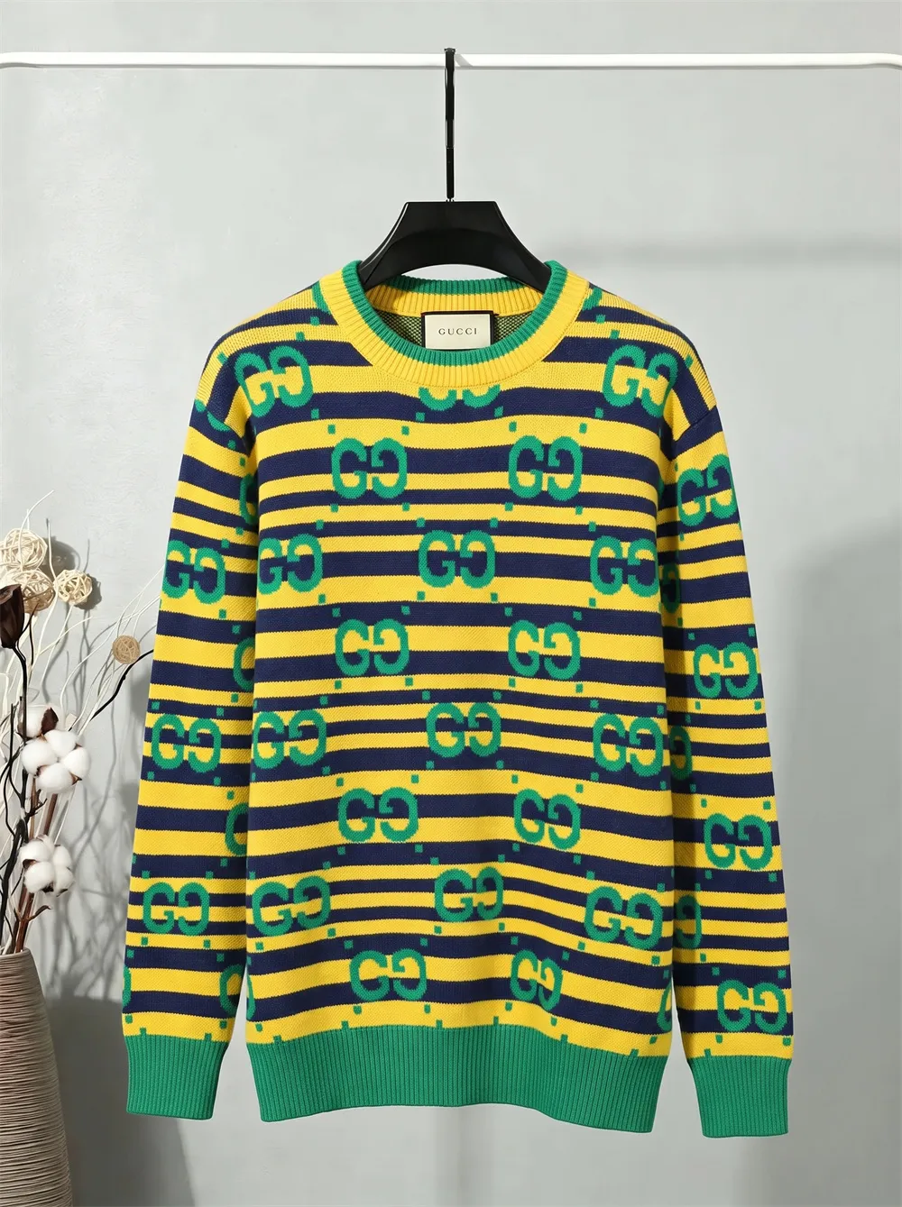 Interlocking G Striped Wool Sweater D20022130