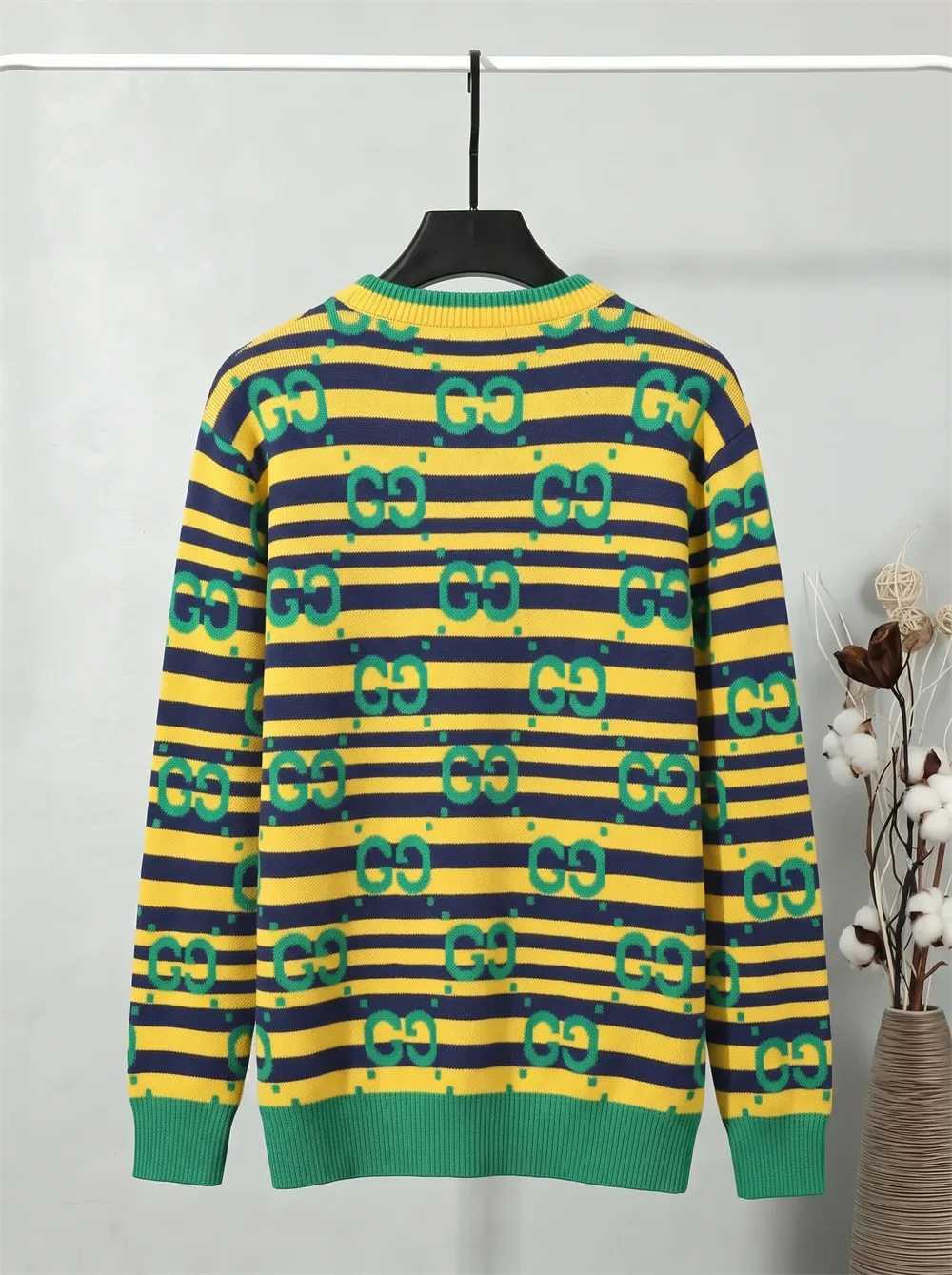 Interlocking G Striped Wool Sweater D20022130 — view 2