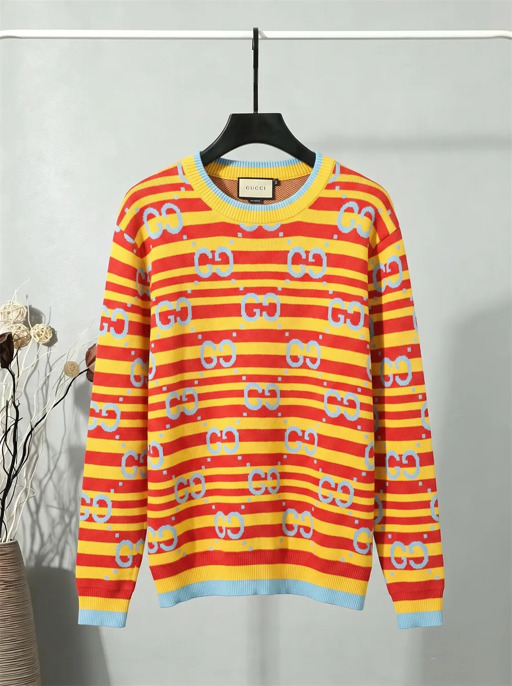 GG Jacquard Striped Wool Sweater D20022129