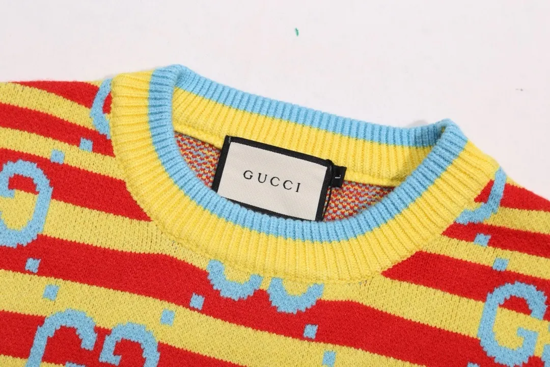GG Jacquard Striped Wool Sweater D20022129 — view 3