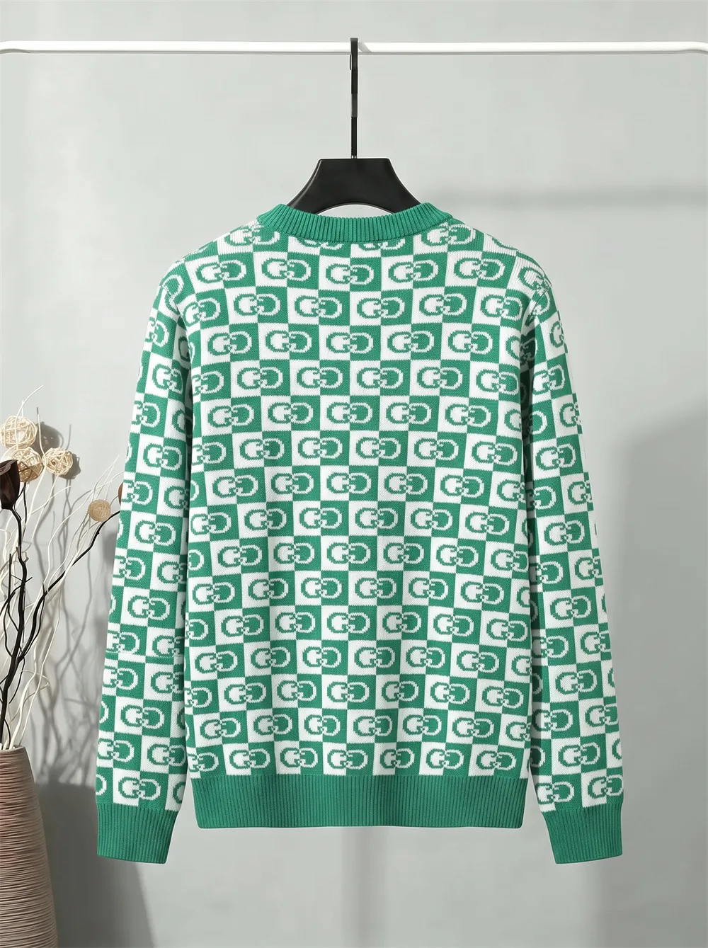 GG Monogram Checkered Jacquard Sweater D20022126 — view 2