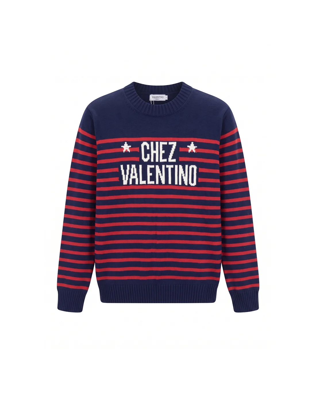 Chez Valentino Striped Intarsia Knit Sweater D20022115