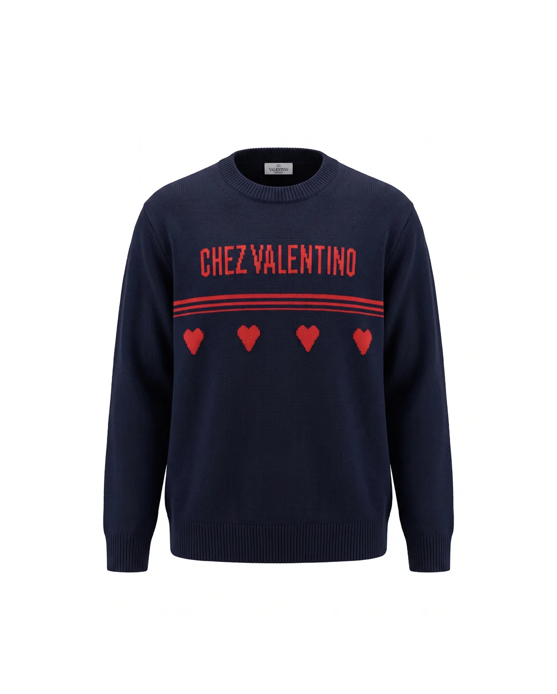 Chez Valentino Intarsia Logo Knit Sweater D20022117
