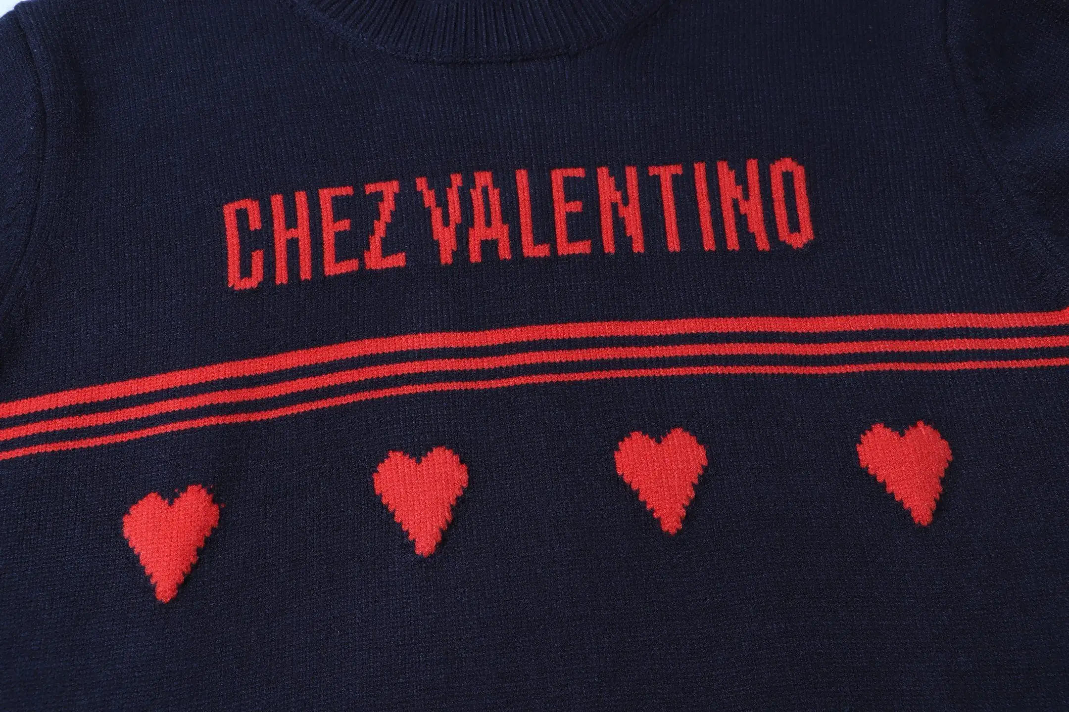 Chez Valentino Intarsia Logo Knit Sweater D20022117 — view 7