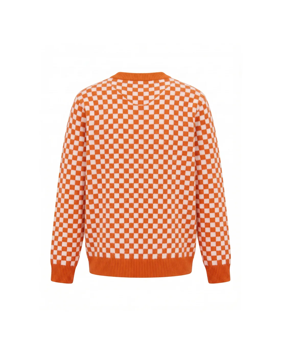 Checkerboard Jacquard Crew-Neck Sweater D21022152 — view 2