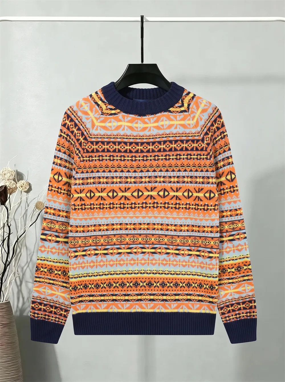Fair Isle Jacquard Crew-Neck Sweater D21022074