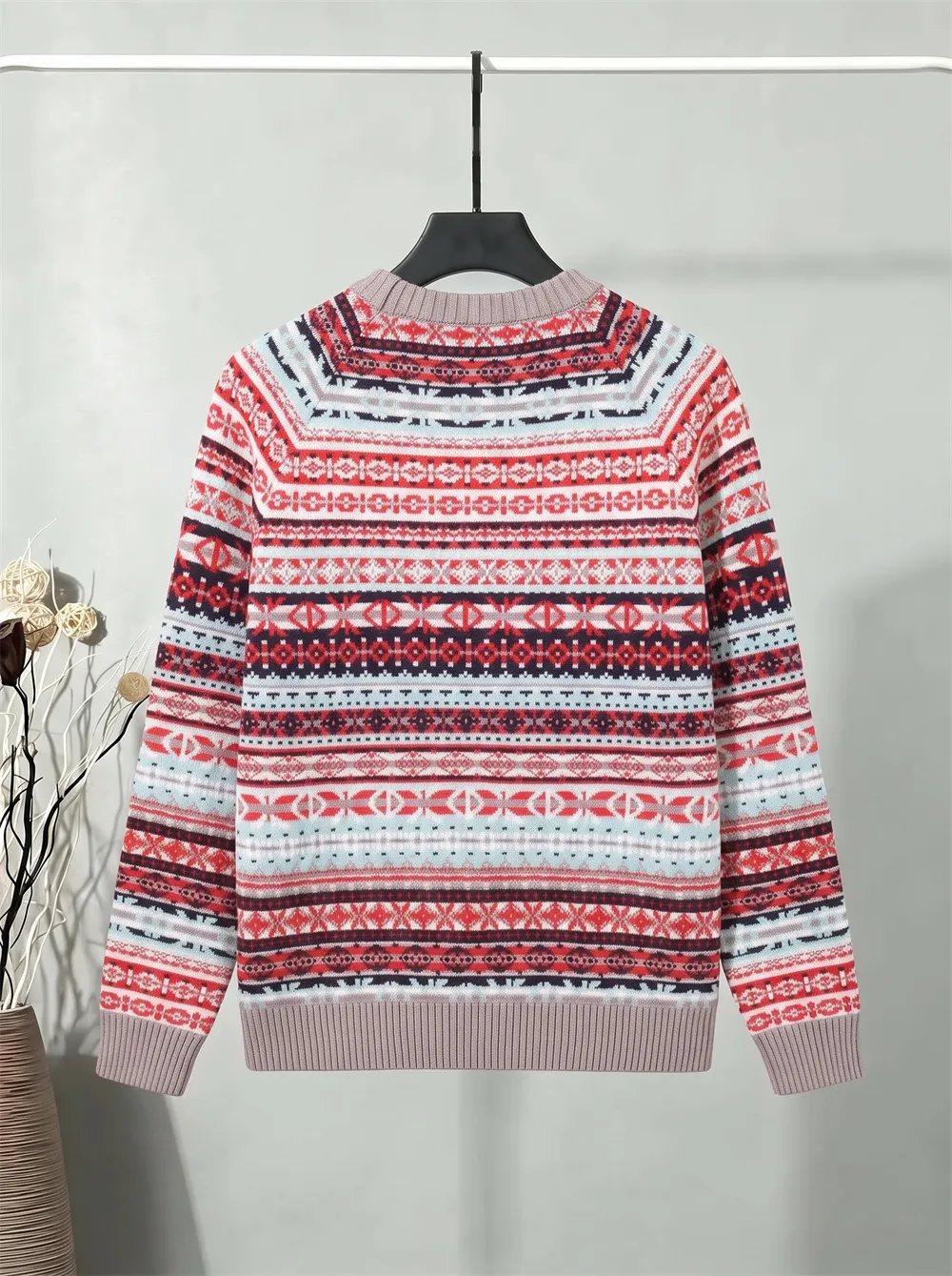 Fair Isle Intarsia Crew-Neck Sweater D21022076 — view 2