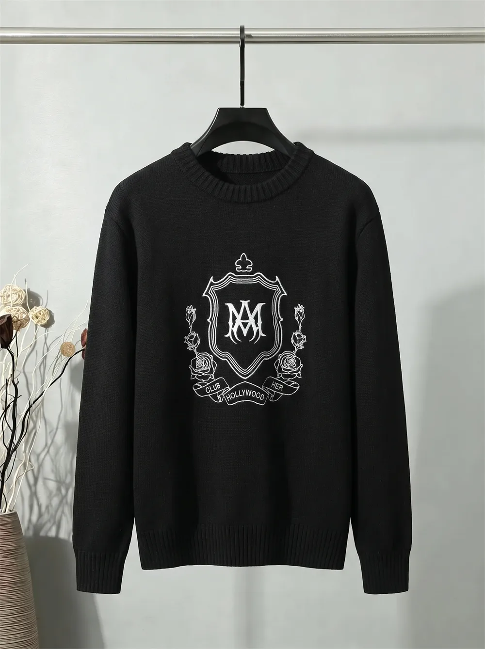 Logo Embroidery Crew-Neck Knit Sweater D21022144