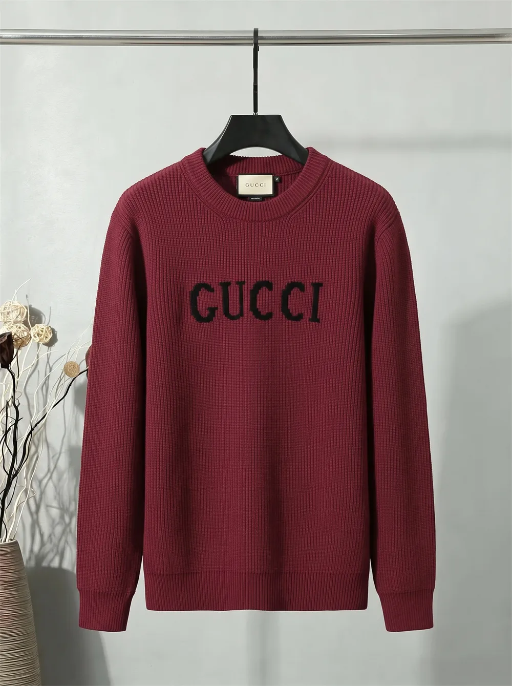 Logo Jacquard Ribbed Crew-Neck Sweater D21022139