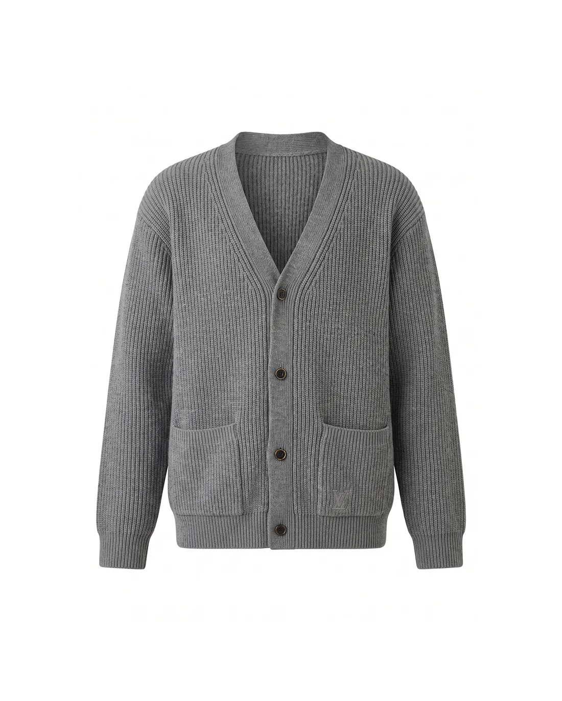 Logo Embroidered Ribbed Knit Cardigan D22022154