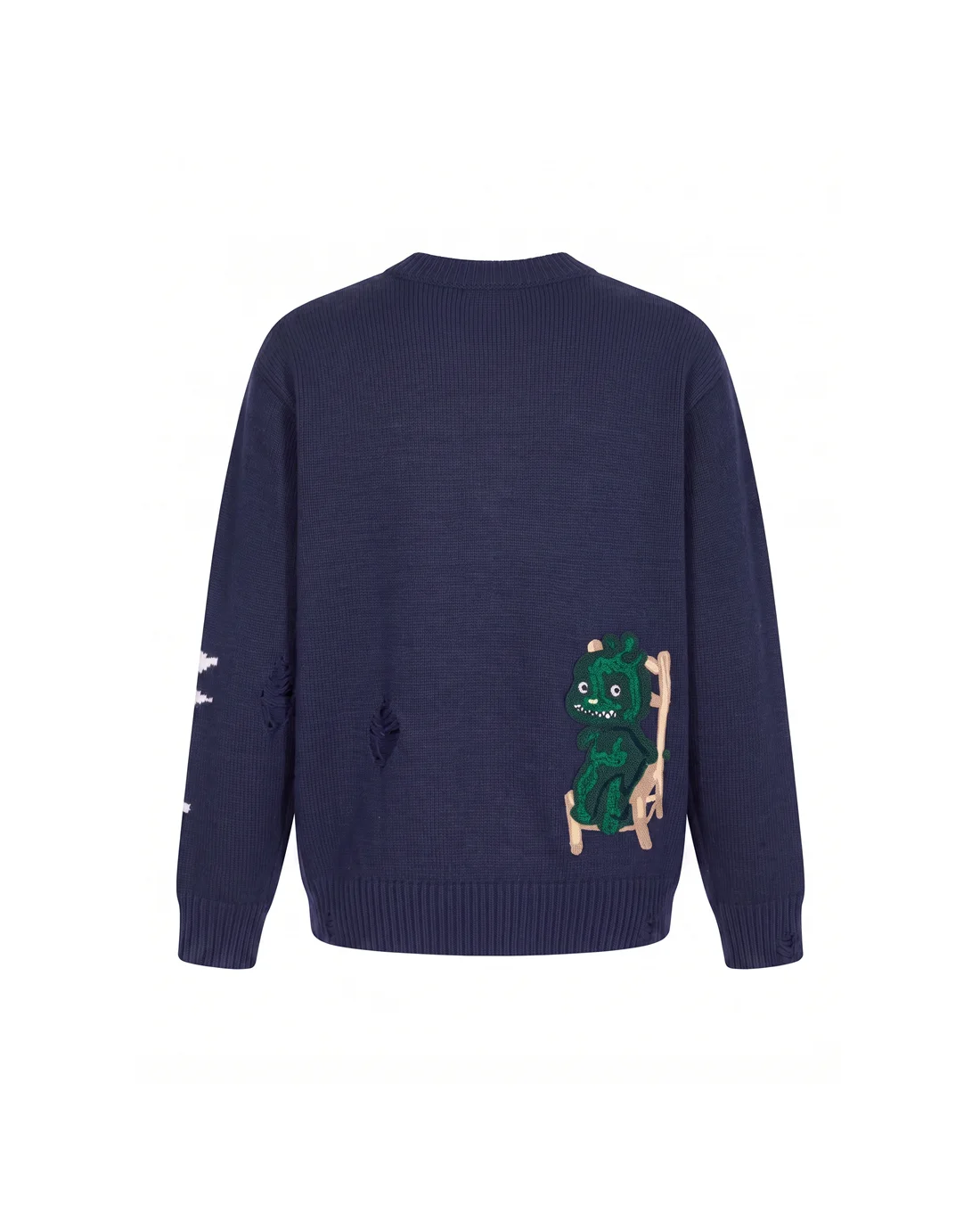Lunar New Year Distressed Crew-Neck Sweater D22022085 — view 2