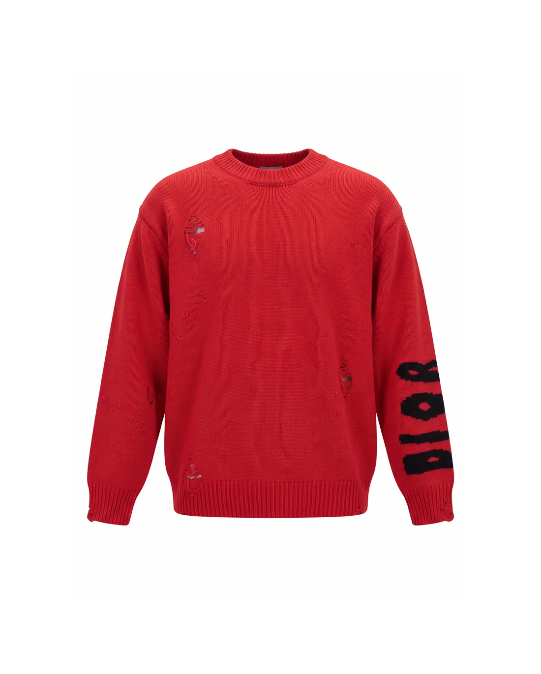 Distressed Logo Crew-Neck Sweater D22022084