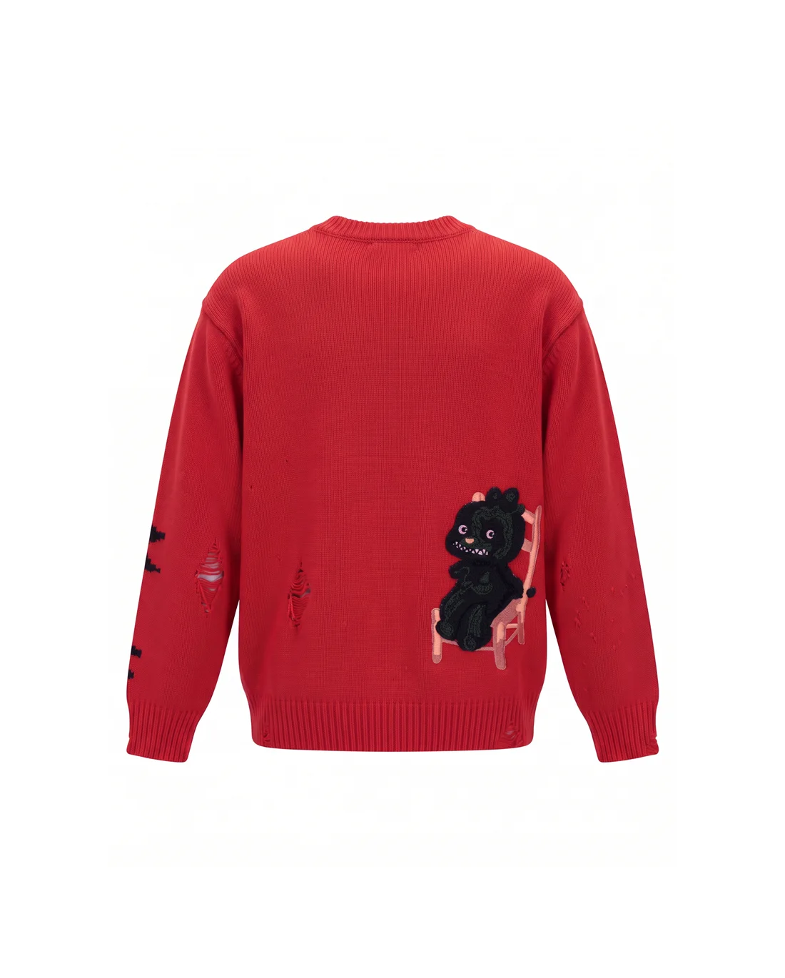 Distressed Logo Crew-Neck Sweater D22022084 — view 2