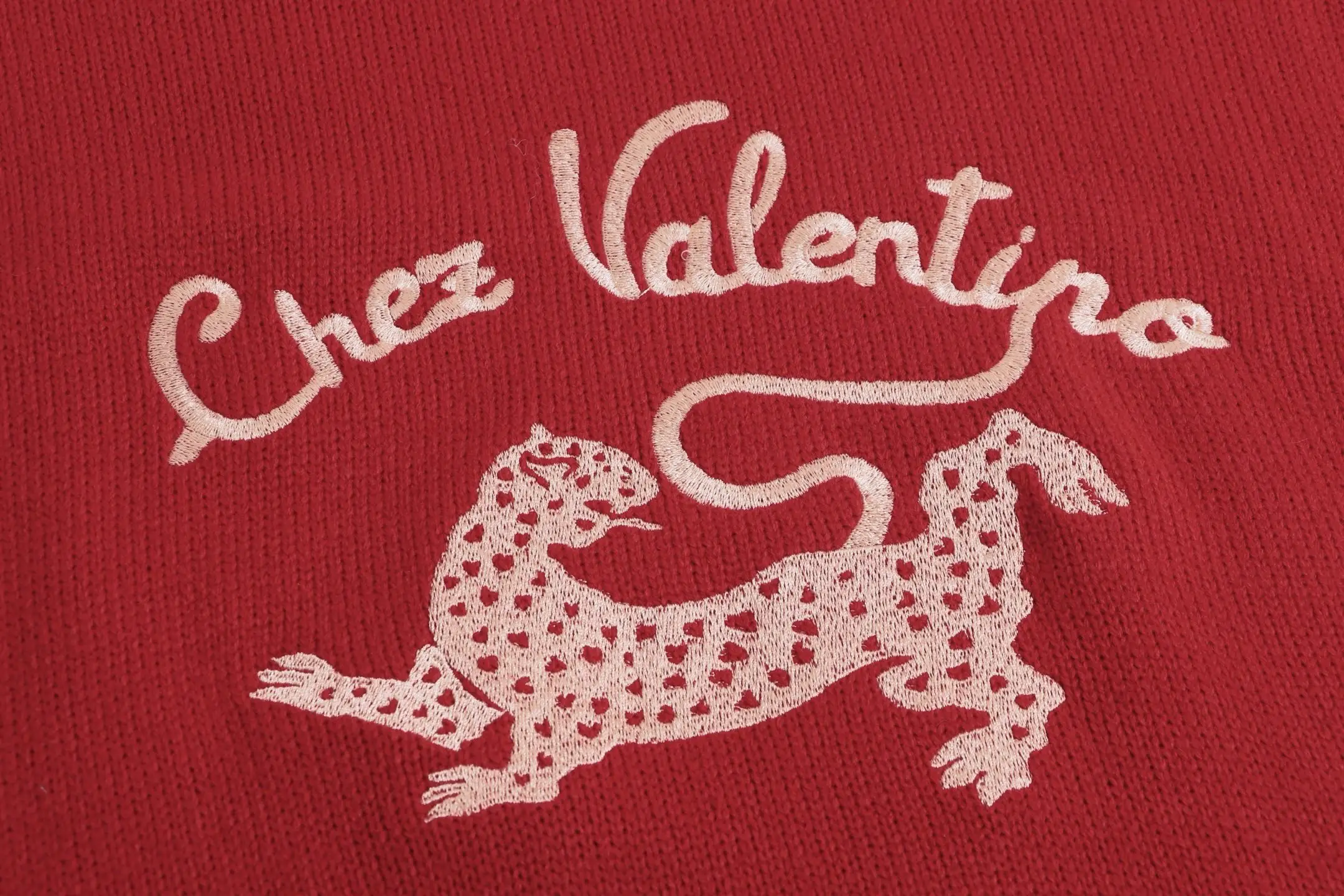 Leopard Logo Embroidered Crew-Neck Sweater D22022108 — view 4