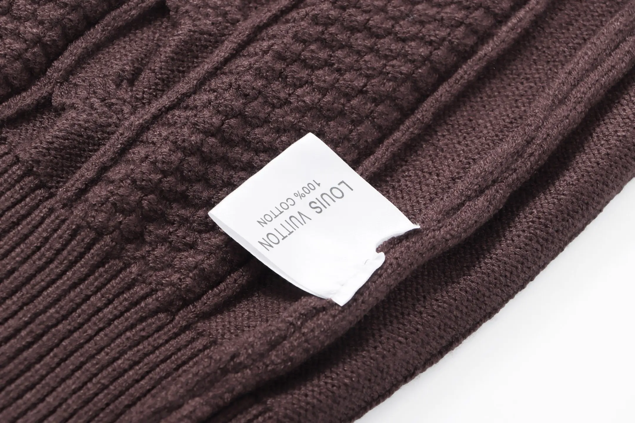 Cable-Knit Crew-Neck Sweater with Leather Logo Patch D23022153 — view 7