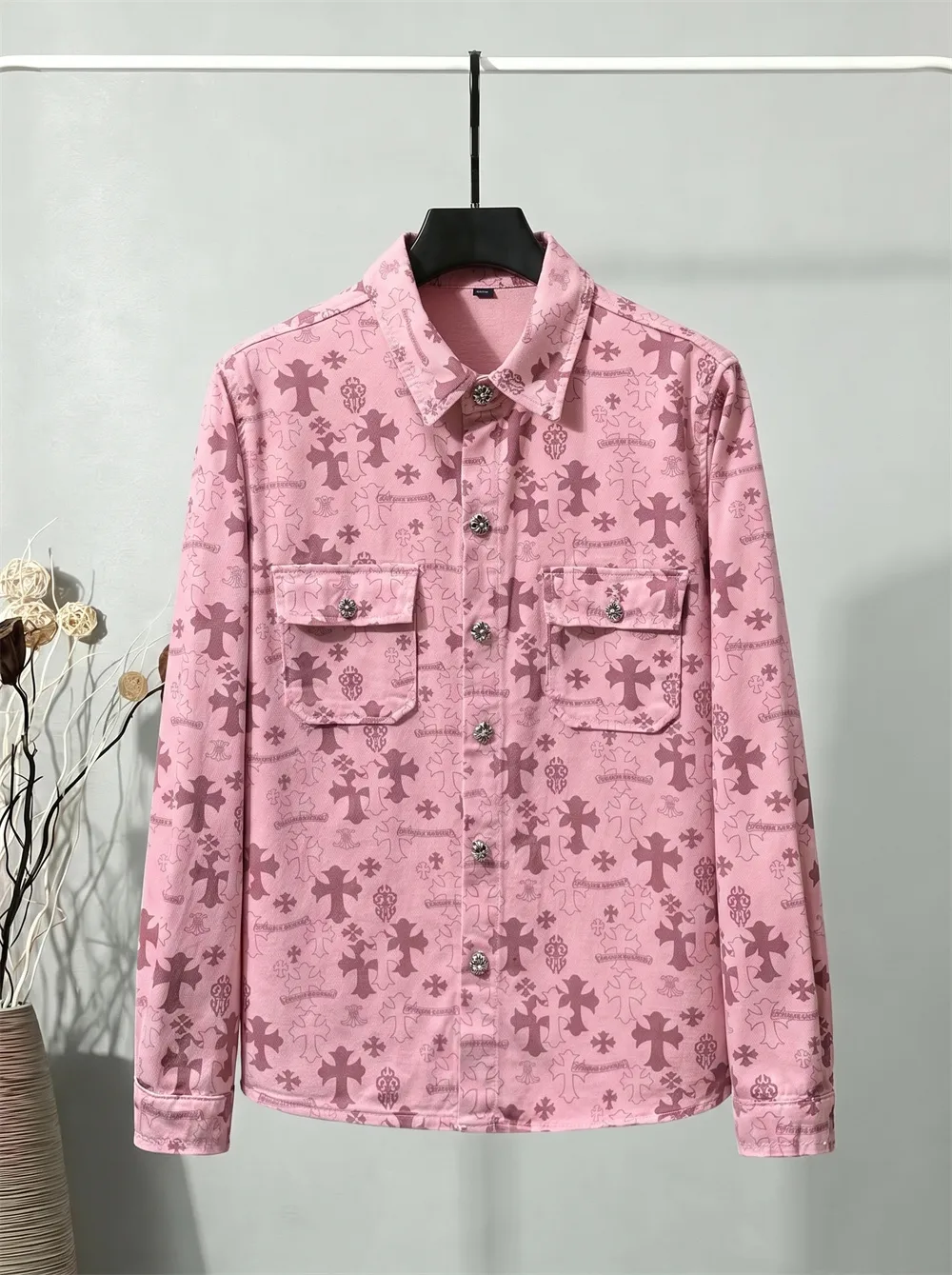 Monogram Cross-Print Denim Shirt Jacket D23022169