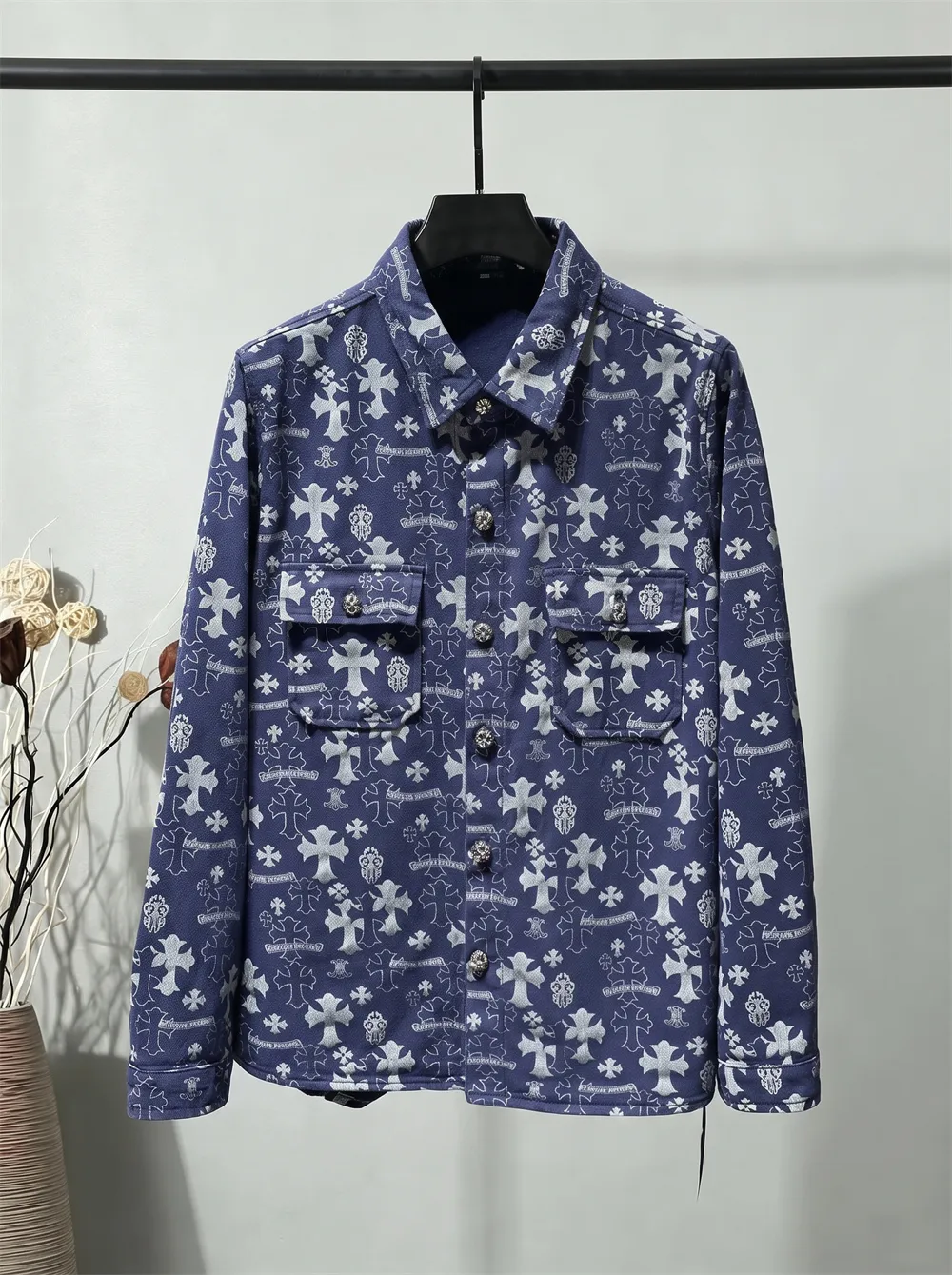 Monogram Cross Print Denim Shirt Jacket D23022170