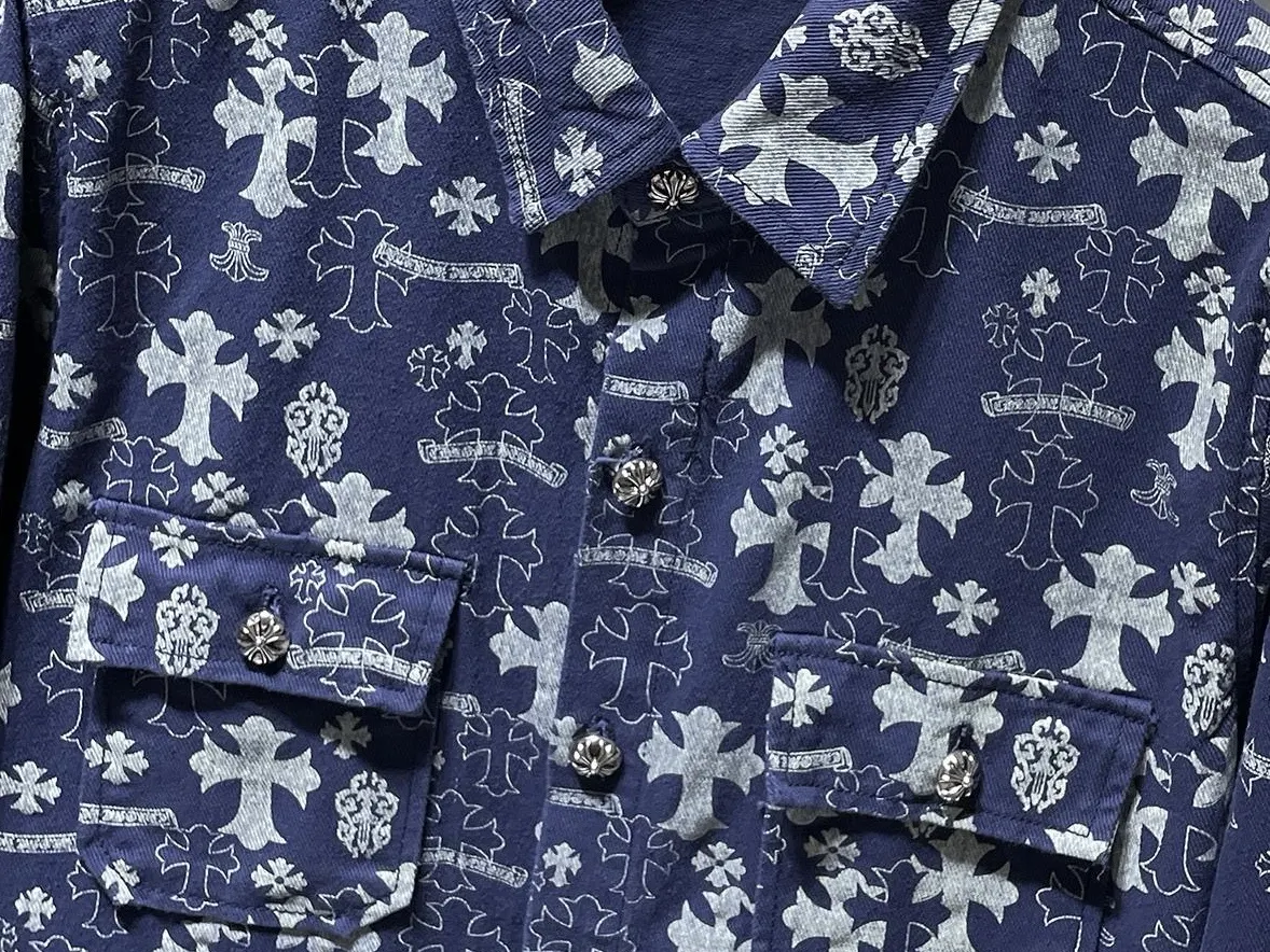Monogram Cross Print Denim Shirt Jacket D23022170 — view 3