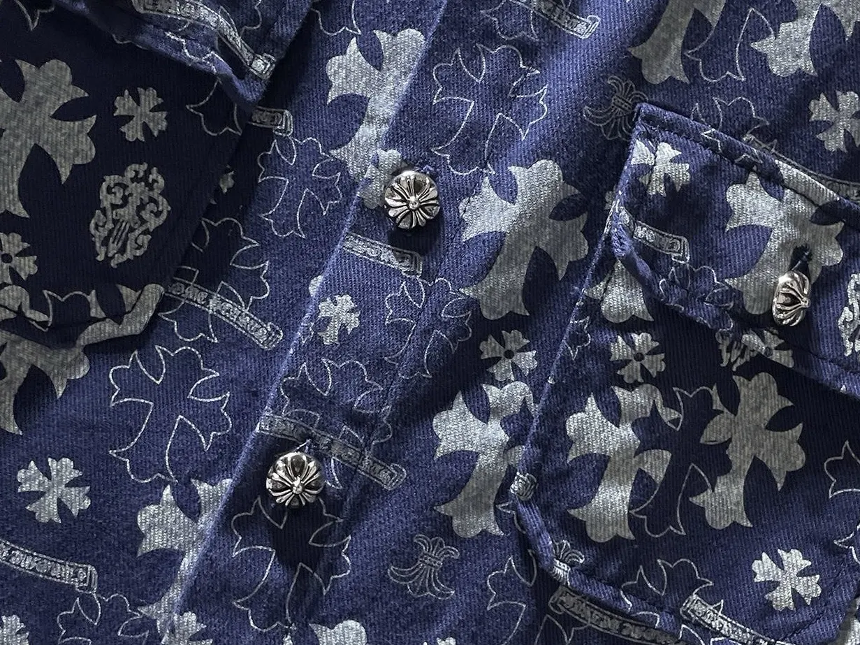 Monogram Cross Print Denim Shirt Jacket D23022170 — view 4