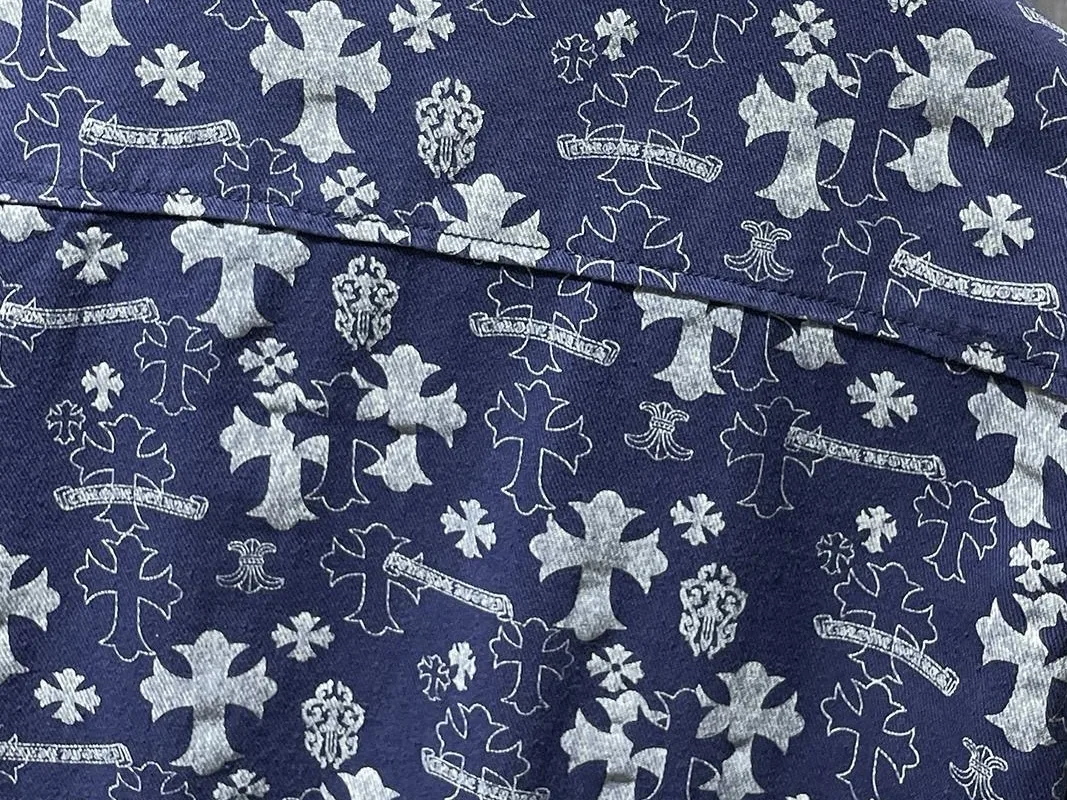 Monogram Cross Print Denim Shirt Jacket D23022170 — view 5
