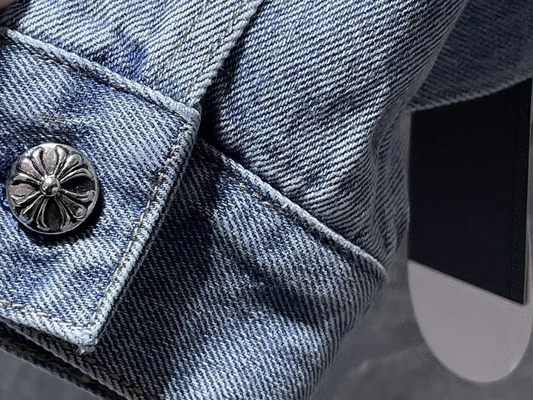 Embroidered Leather Patch Denim Jacket D25022161 — view 7