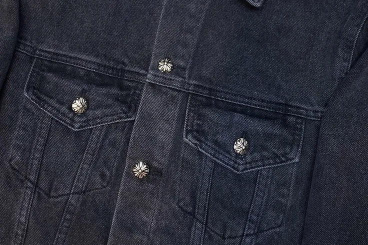 Embroidered Leather-Patch Denim Jacket D25022163 — view 3