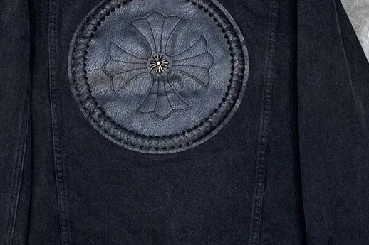 Embroidered Leather-Patch Denim Jacket D25022163 — view 4