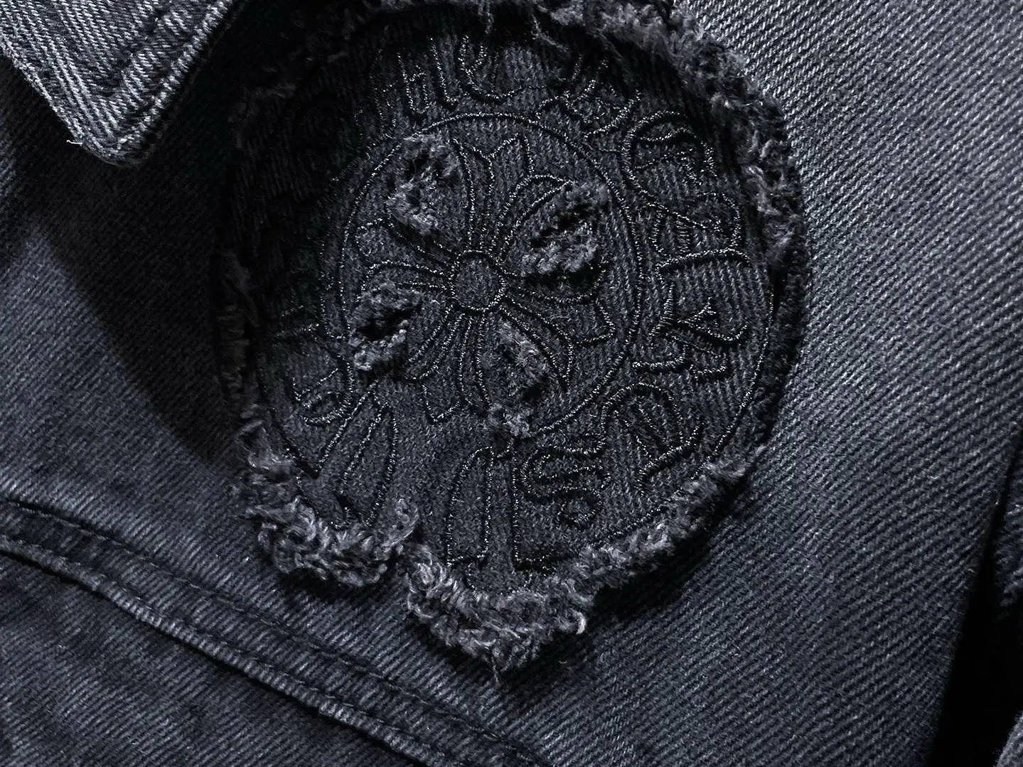 Embroidered Leather-Patch Denim Jacket D25022162 — view 3