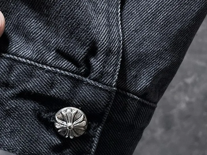 Embroidered Leather-Patch Denim Jacket D25022162 — view 9