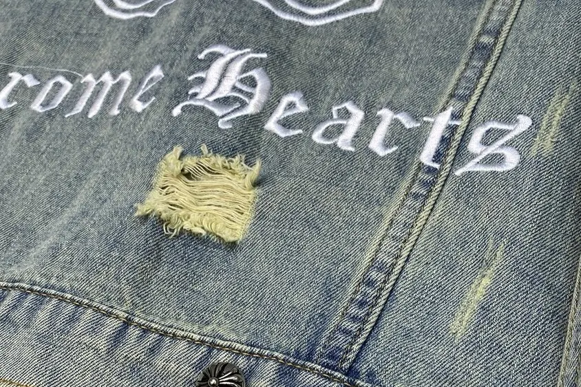 Embroidered Distressed Denim Jacket D25022164 — view 8