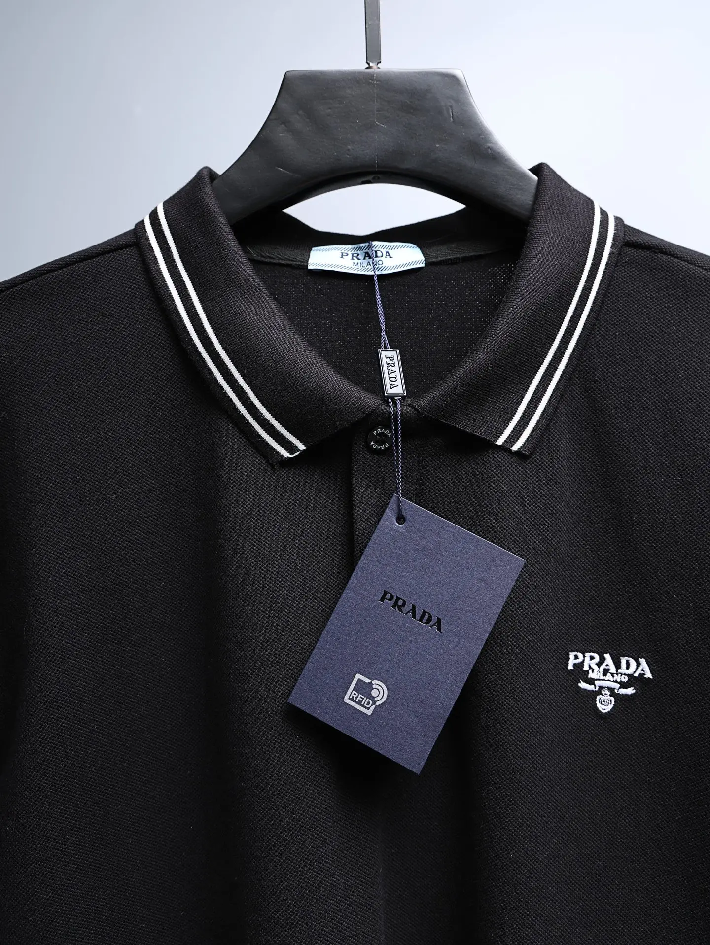 Logo-Embroidered Tipped Cotton-Piqué Polo Shirt D14011228 — view 4
