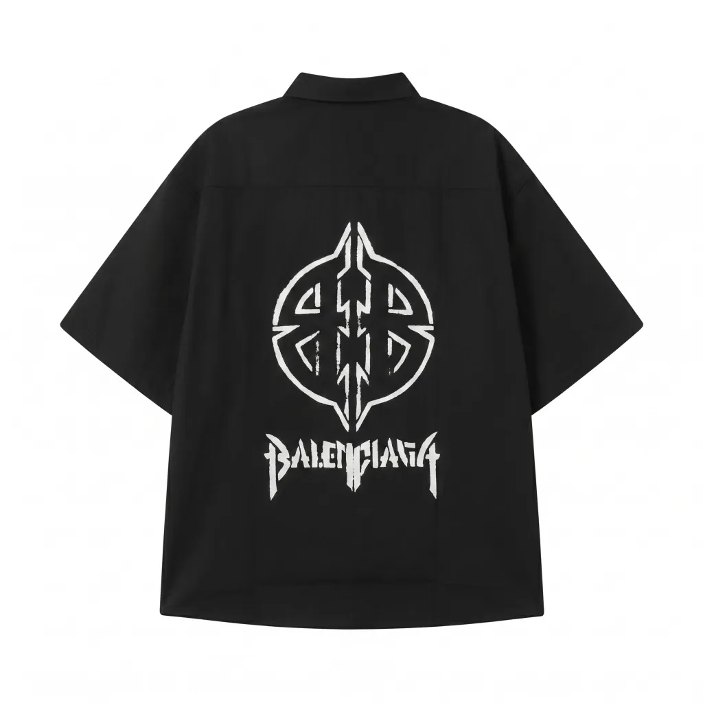 Logo Graphic Short-Sleeve Button-Down Shirt D16511284 — view 2