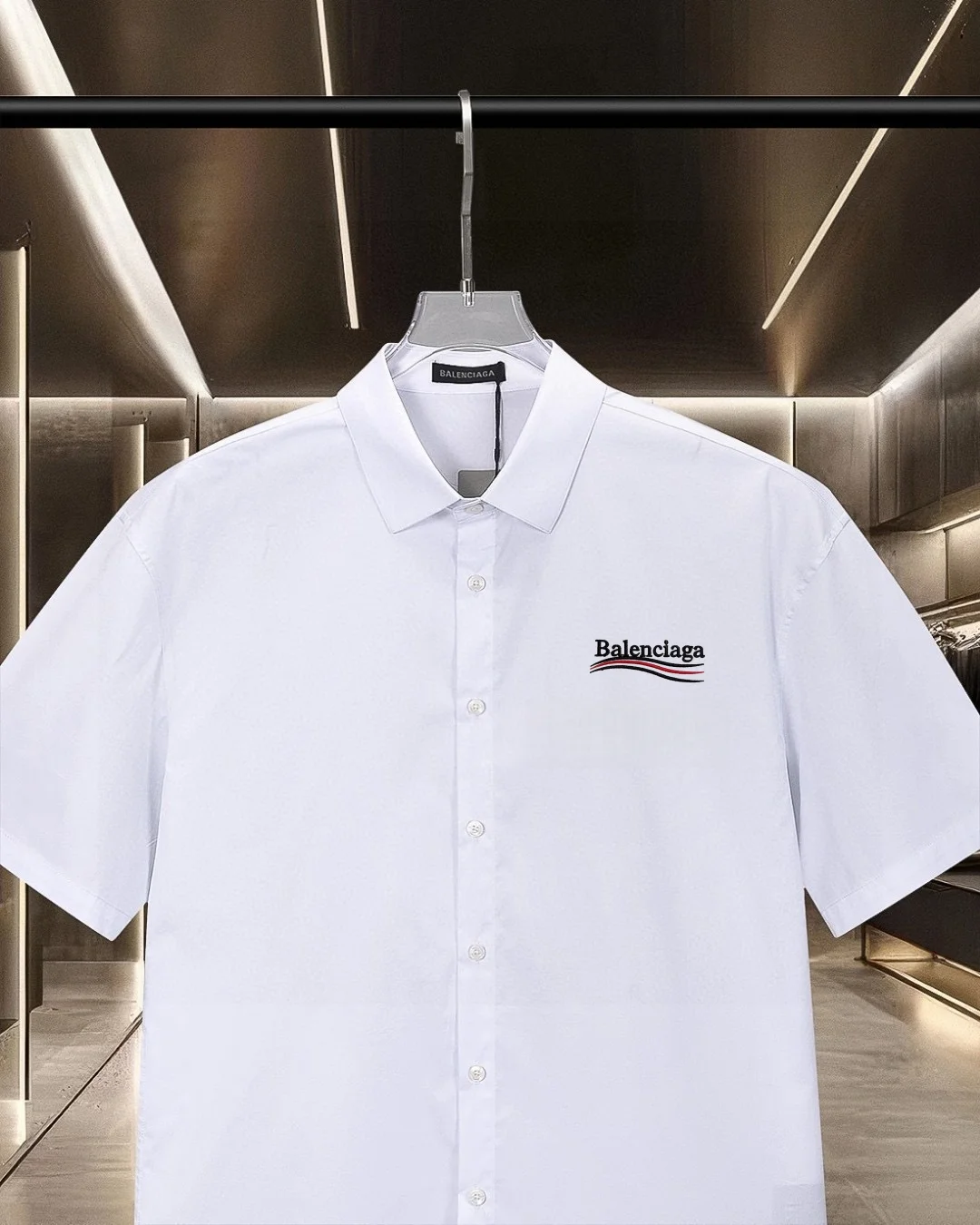 Logo-Embroidered Short-Sleeve Cotton Shirt D17511297 — view 3