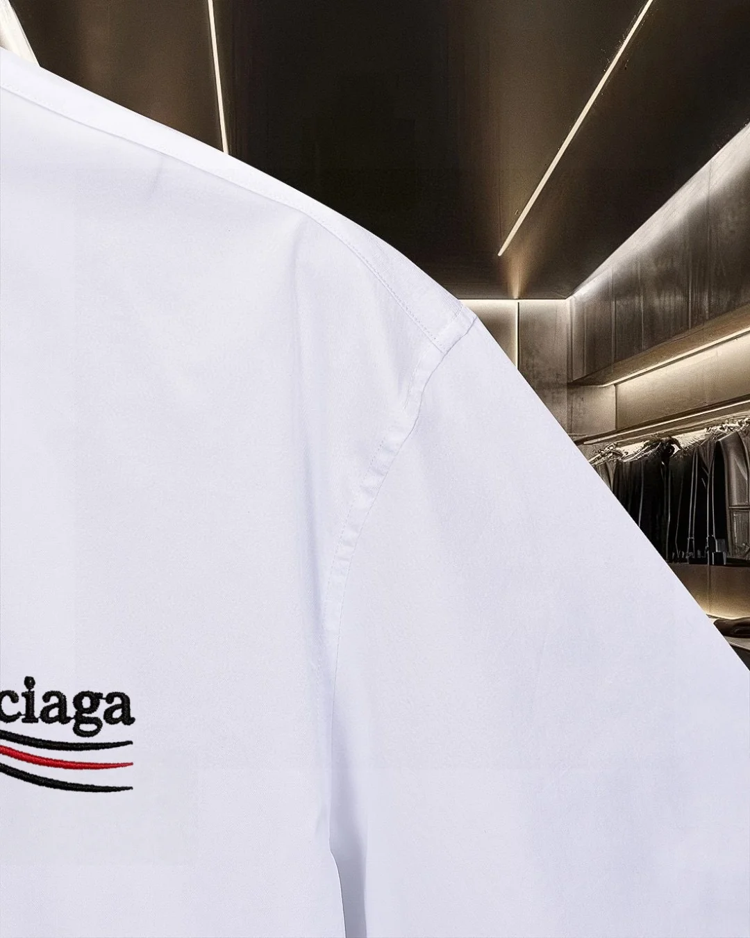 Logo-Embroidered Short-Sleeve Cotton Shirt D17511297 — view 7