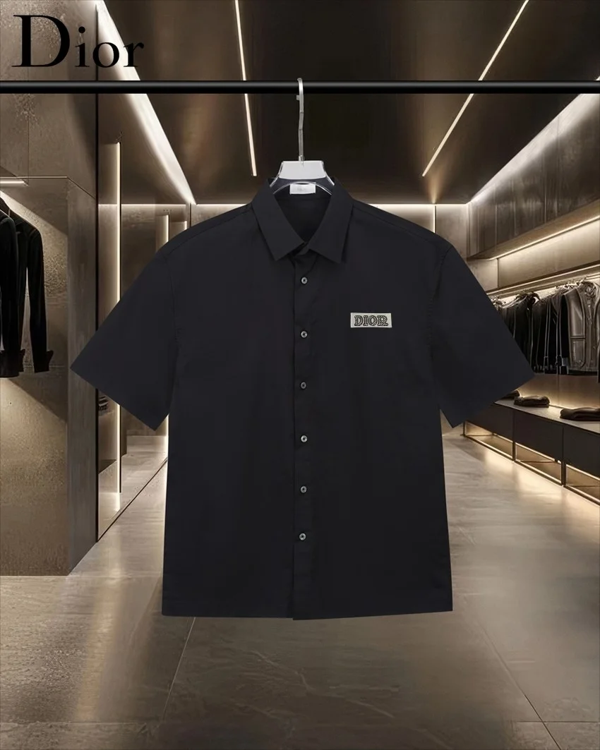 Logo-Embroidered Short-Sleeved Cotton Shirt D17511304
