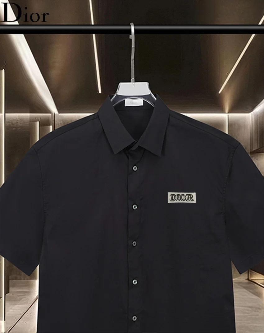 Logo-Embroidered Short-Sleeved Cotton Shirt D17511304 — view 3