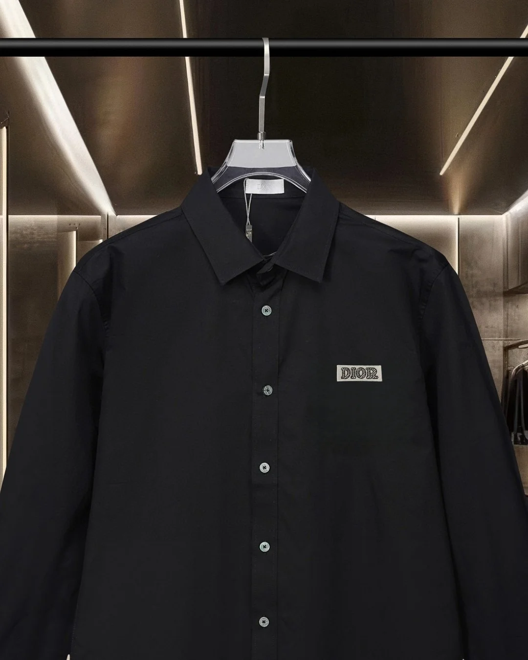 Logo Embroidered Cotton Long-Sleeve Shirt D17811306 — view 3