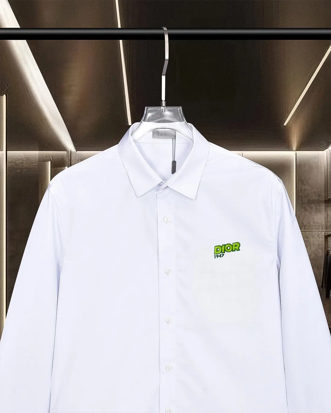 Logo-Embroidered Cotton Poplin Shirt D17811311 — view 3