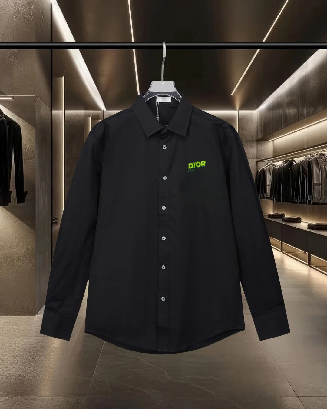 Logo Embroidery Long-Sleeve Cotton Shirt D17811310
