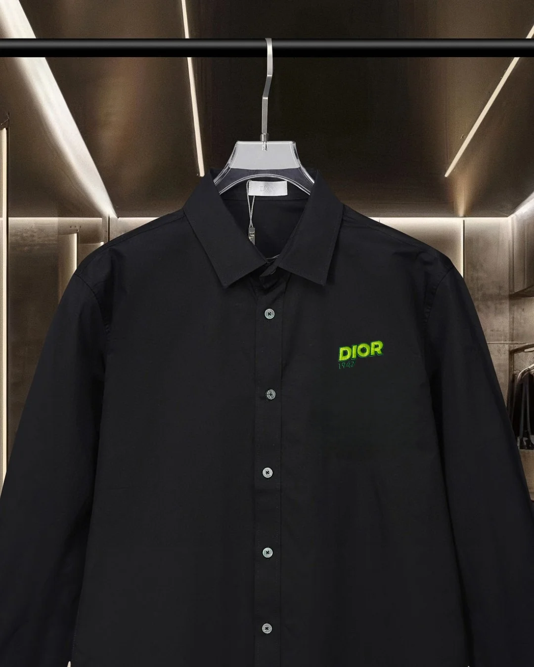 Logo Embroidery Long-Sleeve Cotton Shirt D17811310 — view 3
