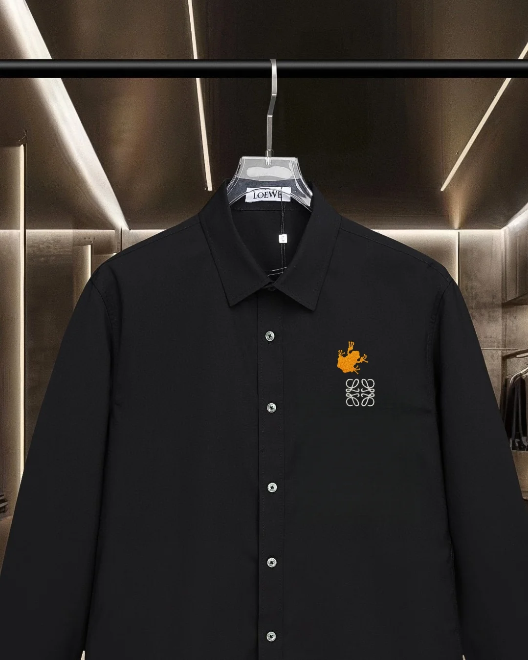 Anagram Logo Embroidered Cotton Shirt D17811318 — view 3