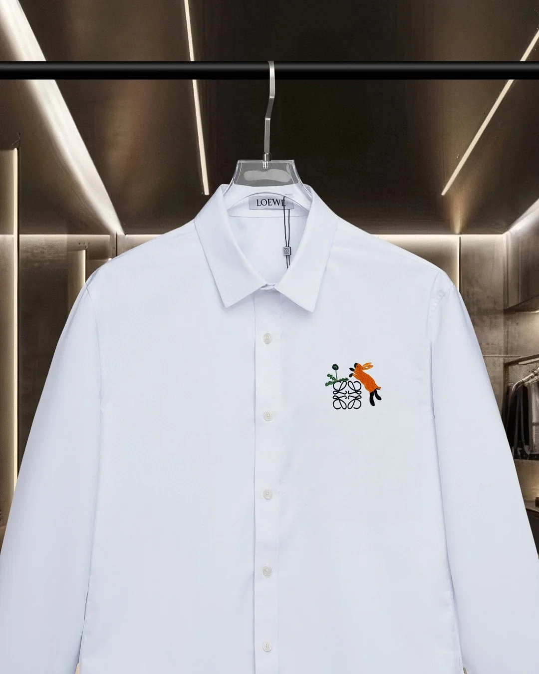 Anagram Logo Embroidered Cotton Shirt D17811317 — view 3