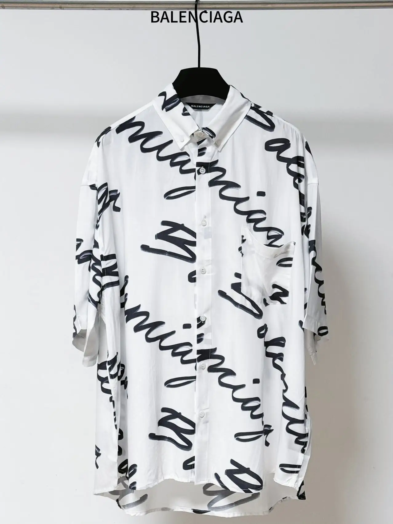 Logo-Print Cotton-Poplin Short-Sleeved Shirt D20011292