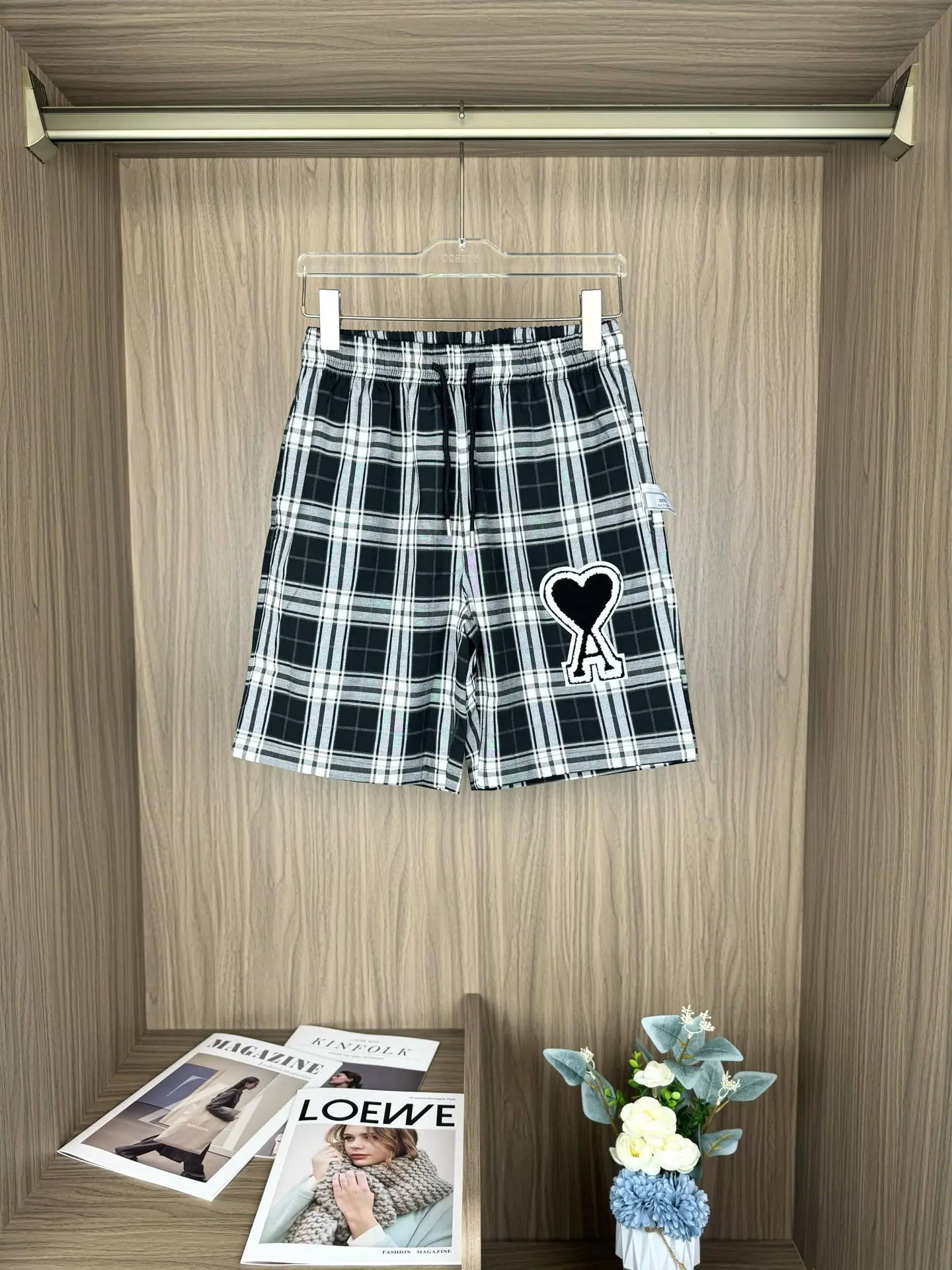 Ami de Coeur Checkered Drawstring Shorts D11511264