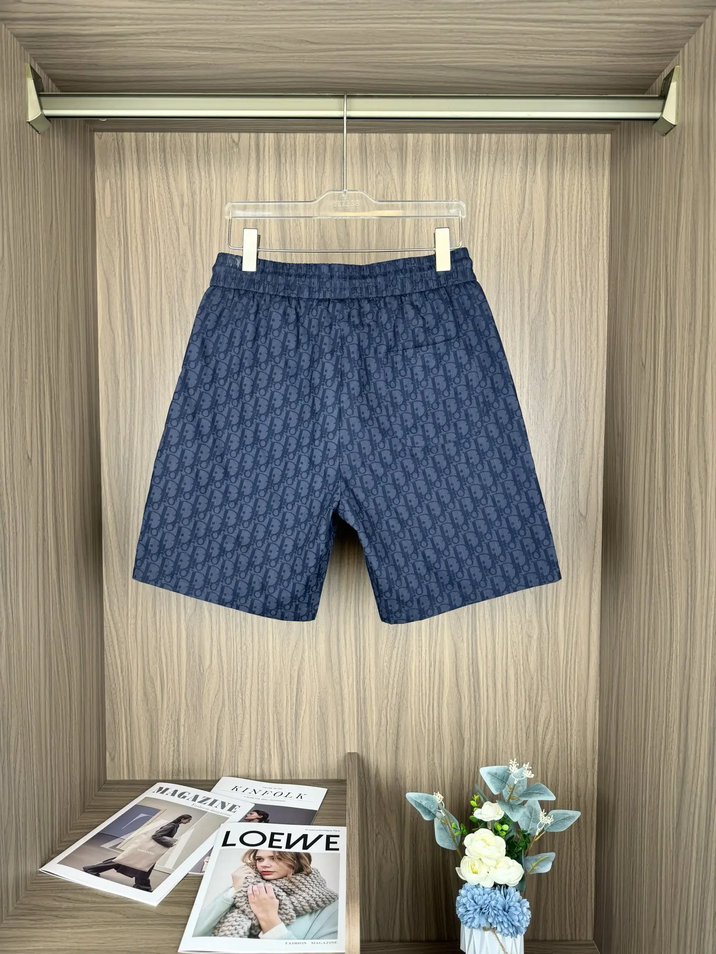 Oblique Print Drawstring Shorts D13011265 — view 2