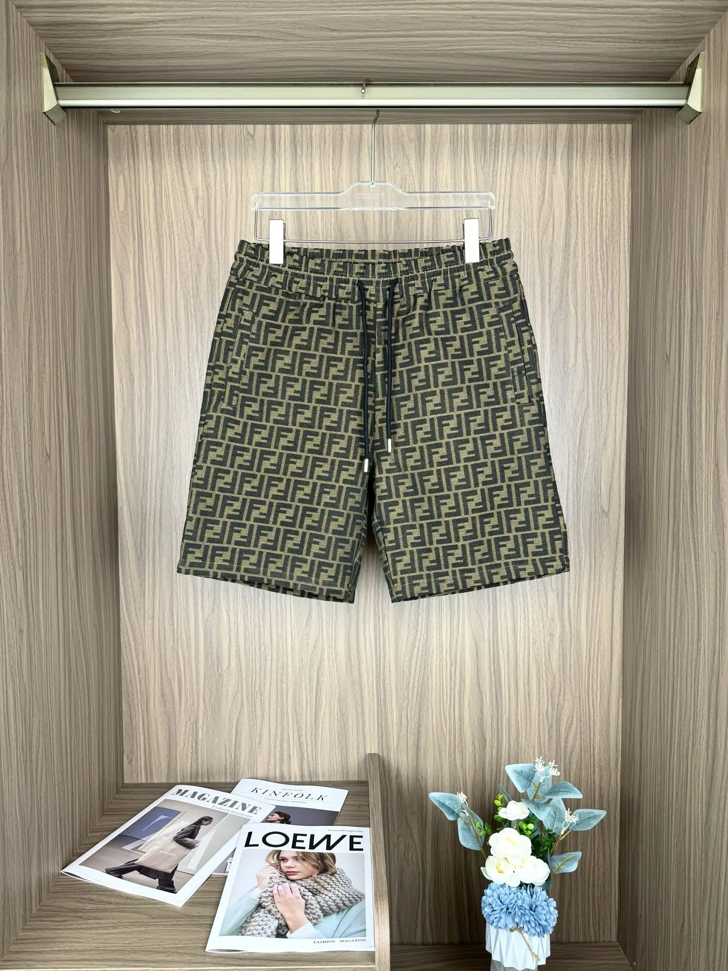 FF Logo Jacquard Drawstring Shorts D13511267