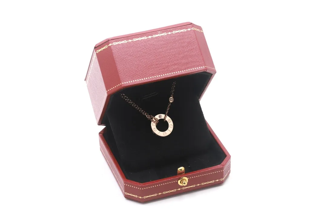 Love Diamond Pendant Necklace (Gold-Plated Brass) D12016705 — view 3