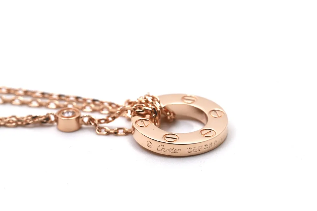 Love Diamond Pendant Necklace (Gold-Plated Brass) D12016705 — view 4