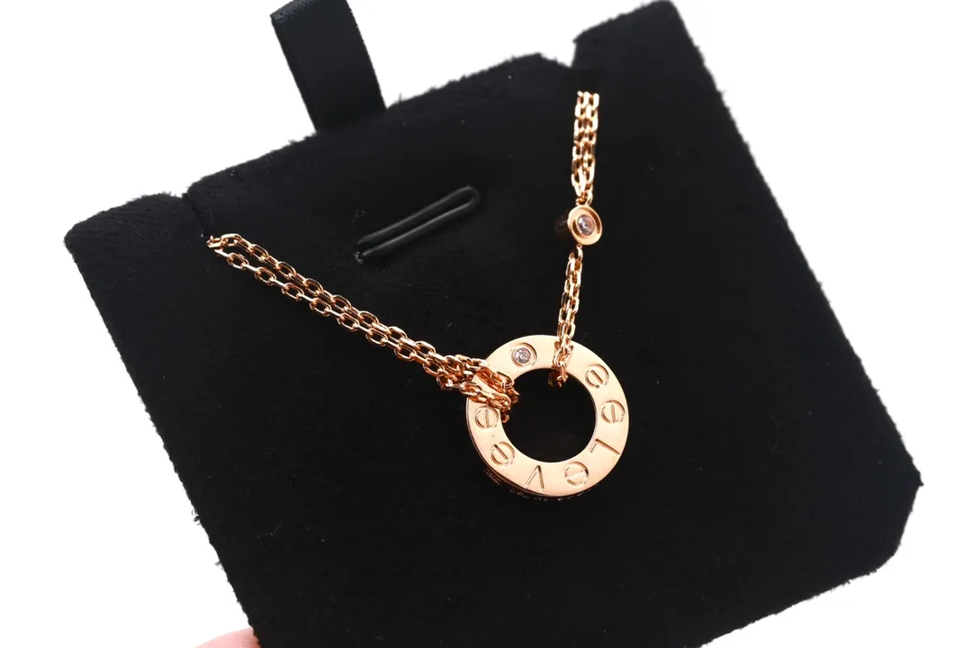 Love Diamond Pendant Necklace (Gold-Plated Brass) D12016705 — view 6
